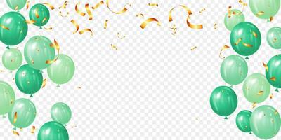 verjaardag partij of vakantie kader groen ballonnen achtergrond met kopiëren ruimte voor tekst vector