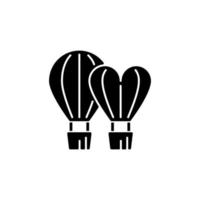 taiwan internationaal ballonfestival zwarte glyph-pictogram. vector