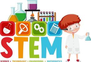 kleurrijke stam onderwijs tekstpictogram vector