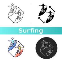 afstand houden tussen surfers icoon vector