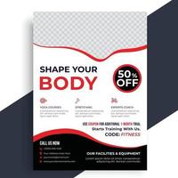 fitness flyer, sportschool flyer ontwerpsjabloon, gezondheid fitness flyer vector