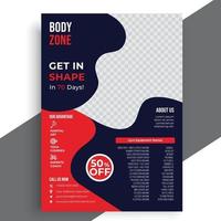 fitness flyer, sportschool flyer ontwerpsjabloon, gezondheid fitness flyer vector