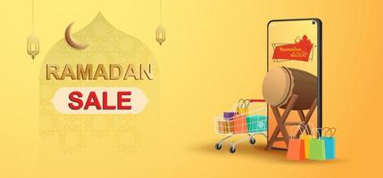 ramadan verkoop banners sjabloon, korting en promotie ontwerp. vector