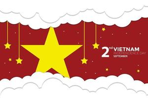 vietnam onafhankelijkheidsdag banner ster wolk vector