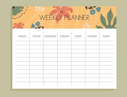 tropisch weekplannerconcept vector