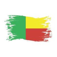 Benin vlag met aquarel borstel stijl ontwerp vectorillustratie vector