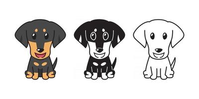 vector tekenfilm set teckel hond