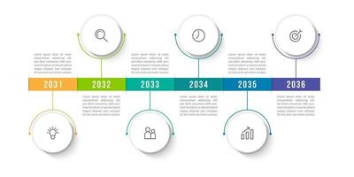 infographic sjabloon met 6 hoofdidee vector