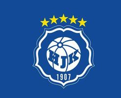 Helsinki club logo symbool Finland liga Amerikaans voetbal abstract ontwerp vector illustratie met blauw achtergrond