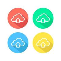 overzicht upload eenvoudig cloudpictogram. lineair symbool. vector