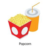 popcorn met drankje vector