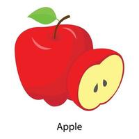 rode appel fruit vector