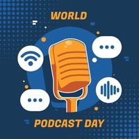 wereld podcast dag vector
