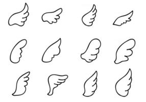vleugels icoon schets collectie vector