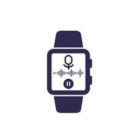 audio-opname in smart watch vector icon