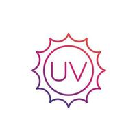 uv-straling, ultraviolet pictogram, lineair vector