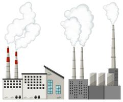 Fabrieksgebouwen met hoge schoorstenen vector