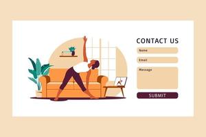 online trainingsconcept. neem contact met ons op sjabloon voor web. vector