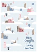 Kerstmis en Gelukkig Nieuwjaar naadloos illustratiewhit de winterlandschap. vector