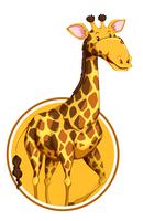 Een giraf op stickersjabloon vector