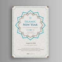 platte islamitische nieuwjaarsaffiche met frame vector