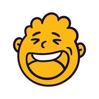 rond abstract gezicht met gelukkige emotie. gelukkig lachende emoji avatar. vector