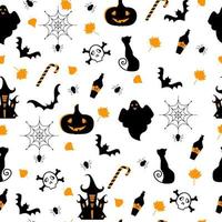 vector halloween naadloos patroon voor halloween-feest