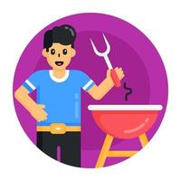 barbecue en foodie vector