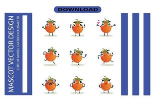 mascotte afbeeldingen van de oranje set. gratis vector