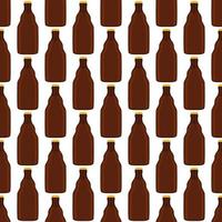 illustratie op thema naadloze bierglazen flessen met deksel voor brouwerij vector