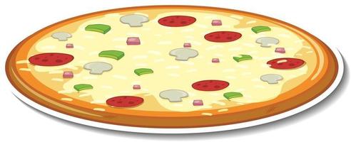 Italiaanse pizza sticker op witte achtergrond vector