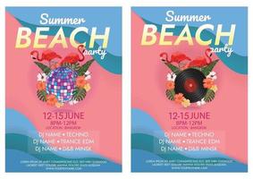 muziekfestival feest op het strand poster vector