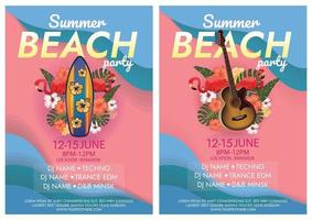 muziekfestival strandfeest poster vector