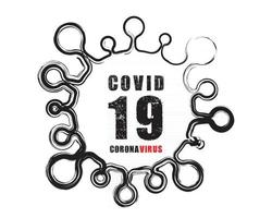 covid-19 coronavirus concept logo ontwerp vector. virusuitbraak vector