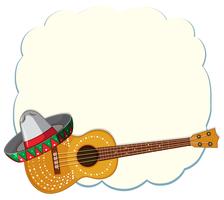 Een Mexicaanse sjabloon met gitaar vector