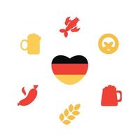 oktoberfest pictogrammen instellen vector