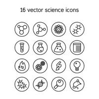 wetenschap stel pictogrammen vector