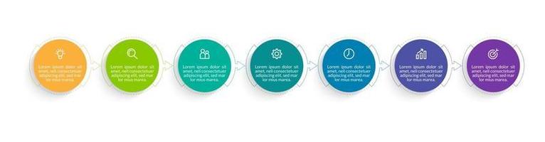 infographic ontwerpsjabloon met pictogrammen en 7 opties of stappen vector