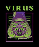 lab virus illustratie, goed voor je kledingmerk vector