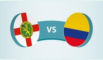 alderney versus Colombia, team sport- wedstrijd concept. vector