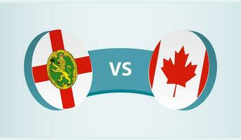 alderney versus Canada, team sport- wedstrijd concept. vector