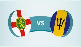 alderney versus Barbados, team sport- wedstrijd concept. vector