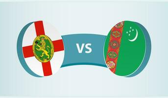 alderney versus turkmenistan, team sport- wedstrijd concept. vector