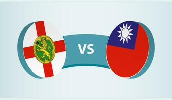 alderney versus Taiwan, team sport- wedstrijd concept. vector