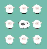 zwarte schapen tussen witte schapen vector