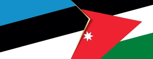 Estland en Jordanië vlaggen, twee vector vlaggen.
