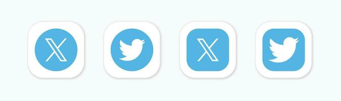 twitter nieuw logo . twitter pictogrammen. nieuw twitter logo X 2023. X sociaal media icoon. vector