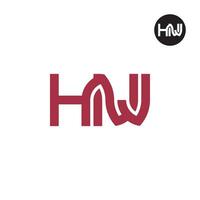 brief hnj monogram logo ontwerp vector