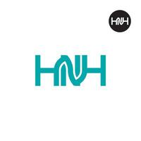 brief hnh monogram logo ontwerp vector