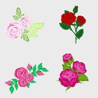 vector set bloemen, ontwerp voor wenskaarten, textiel, wallpapers